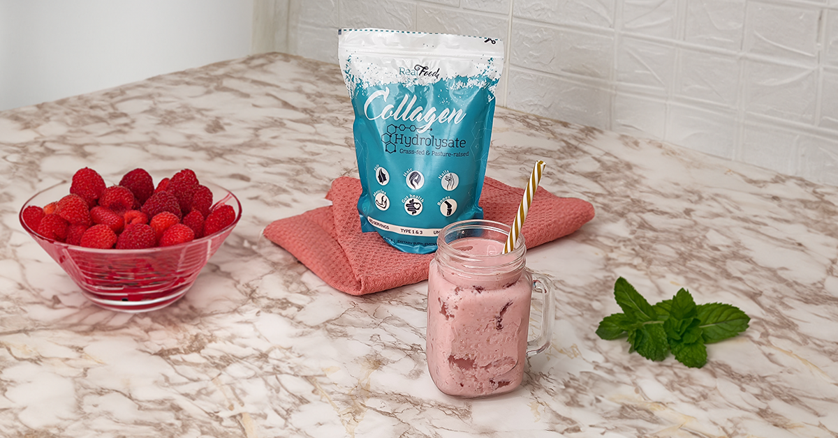 Smoothie de zmeură și colagen